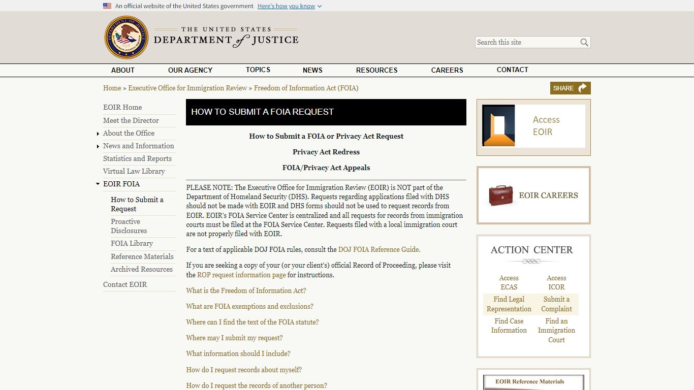 How to Submit a FOIA Request - United States Department of Justice
